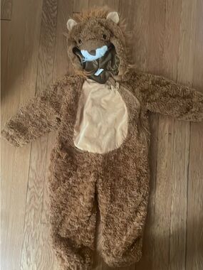 Kids Brown Lion Costume with Hood - Plush One-Piece